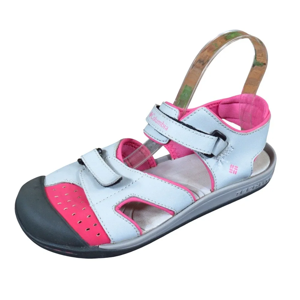 Columbia Splisher Kids Sport Sandals Size 5 Outdoor Water Shoes Grey Pink